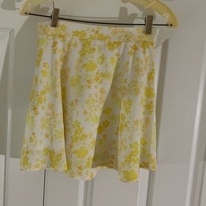 Yellow Floral Flowy Skirt